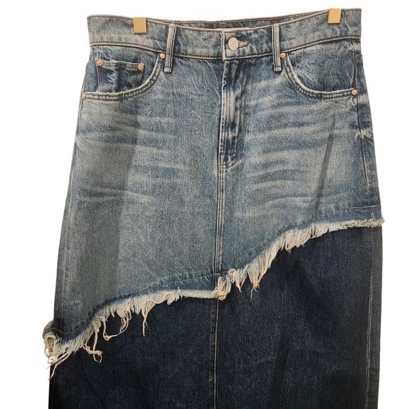 MOTHER SUPERIOR The dual ditcher blue denim maxi skirt size 27 - Picture 5 of 10